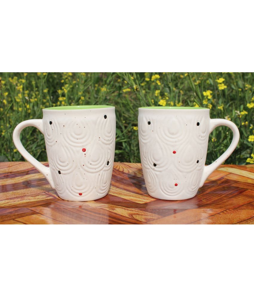     			Laghima jadon Parrot  Round Shape Solid Ceramic Coffee Mug 350 mL ( Pack of 2 )