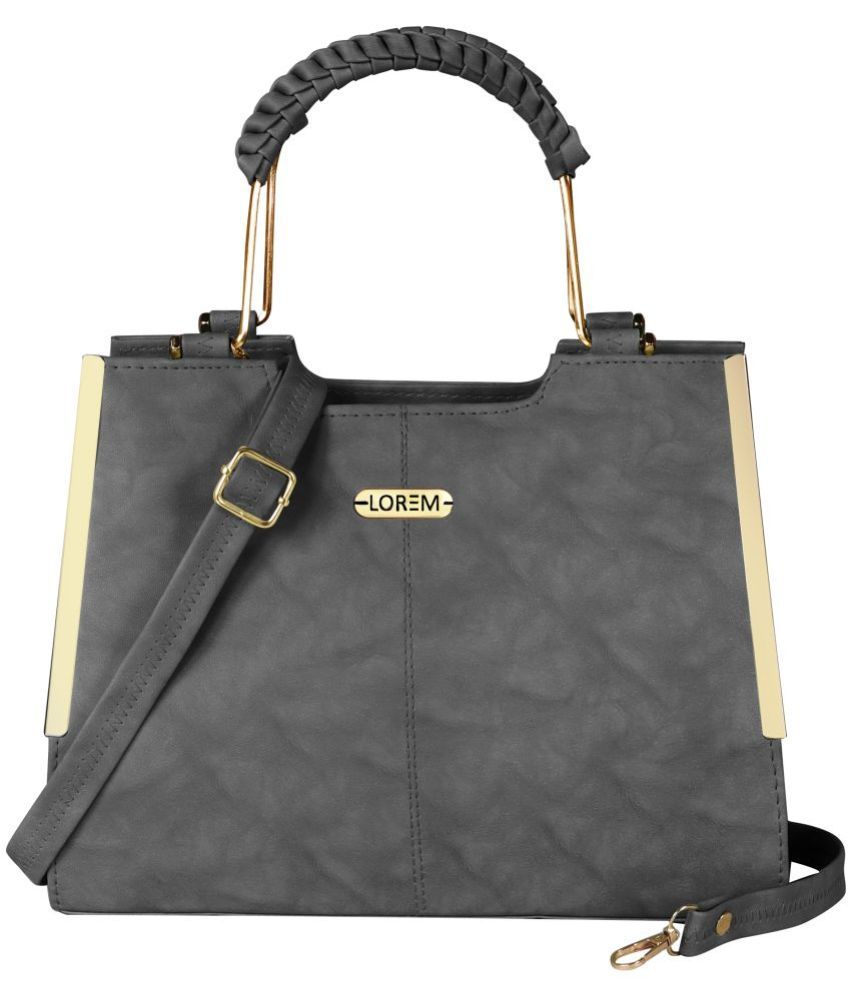     			Lorem Dark Grey Faux Leather Sling Bag