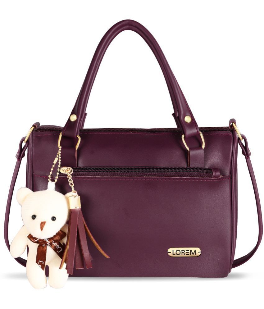     			Lorem Purple Faux Leather Sling Bag