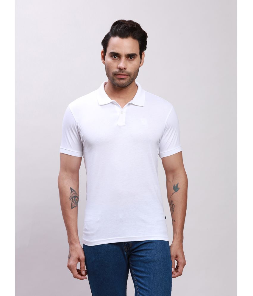    			Parx Cotton Regular Fit Solid Half Sleeves Men's Polo T Shirt - White ( Pack of 1 )