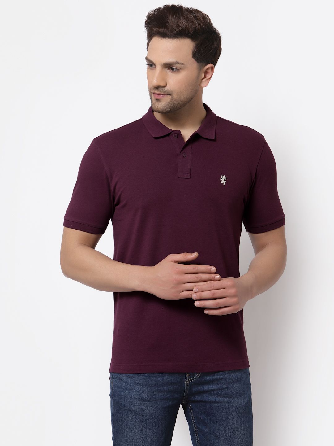     			Red Tape Cotton Regular Fit Solid Half Sleeves Men's Polo T Shirt - Purple ( Pack of 1 )