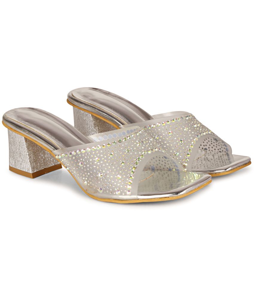     			Saheb Silver Women's Sandal Heels