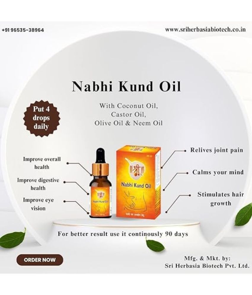     			Herbasia Nabhi Kund Oil IRelieve From Digestive,Hair,Skin,Joint,Blood Sugar Problems(Pack of 1)