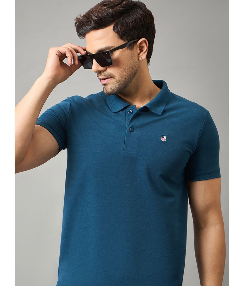    			zigo Cotton Blend Regular Fit Solid Half Sleeves Men's Polo T Shirt - Navy Blue ( Pack of 1 )