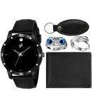 HMCT Black PU Analog Men's Watch