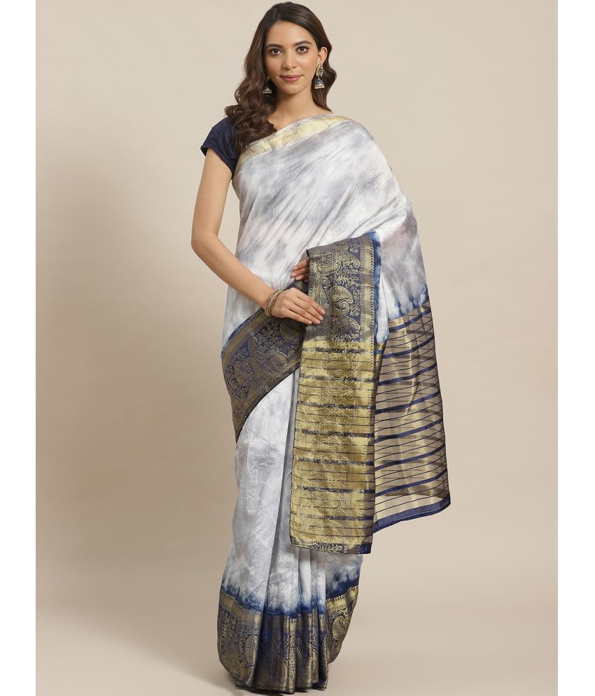     			Aarrah Silk Blend Dyed Saree With Blouse Piece - Grey ( Pack of 1 )