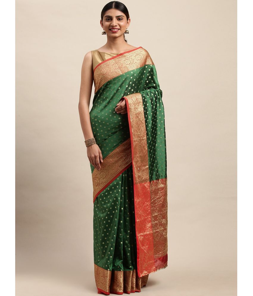     			Aarrah Silk Blend Dyed Saree With Blouse Piece - Light Green ( Pack of 1 )