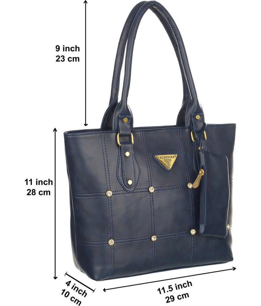     			Al-Jazeera Blue PU Shoulder Bag