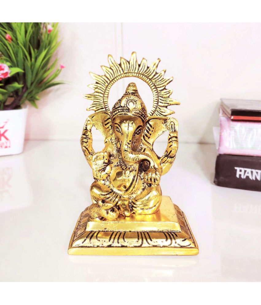     			KridayKraft Aluminium Lord Ganesha Idol ( 6 cm )