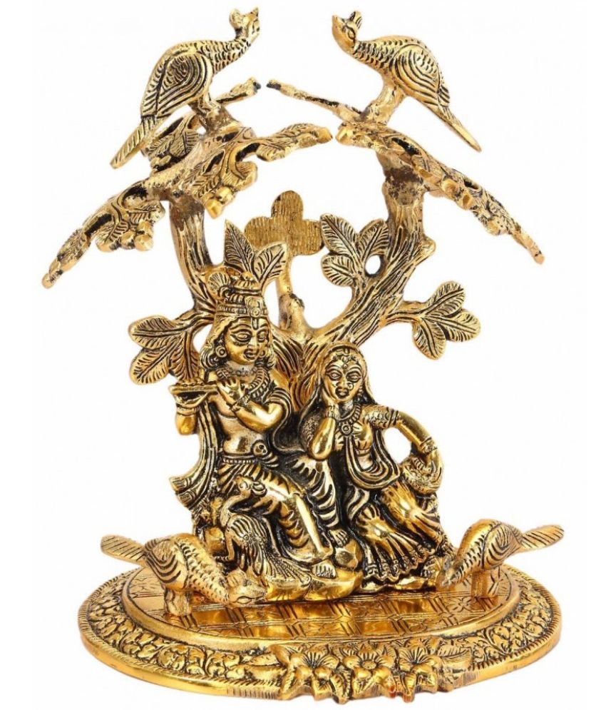     			KridayKraft Aluminium Radha Krishna Idol ( 14 cm )