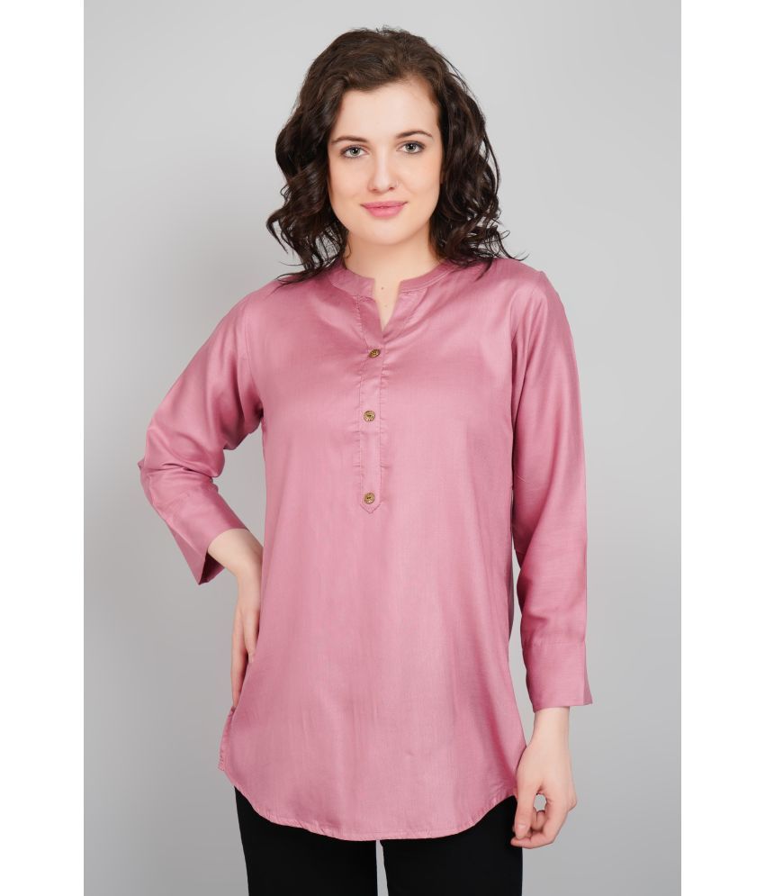     			PPTHEFASHIONHUB Rayon Solid Straight Women's Kurti - Mauve ( Pack of 1 )