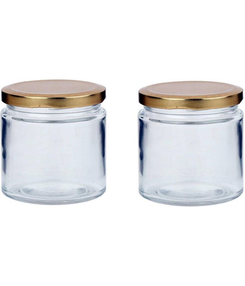     			Somil  Glass Container Glass Transparent Cookie Container ( Set of 2 )