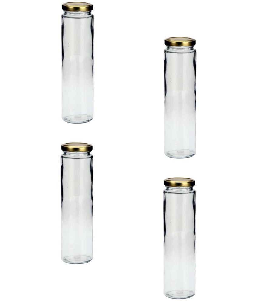     			Somil  Glass Container Glass Transparent Cookie Container ( Set of 4 )