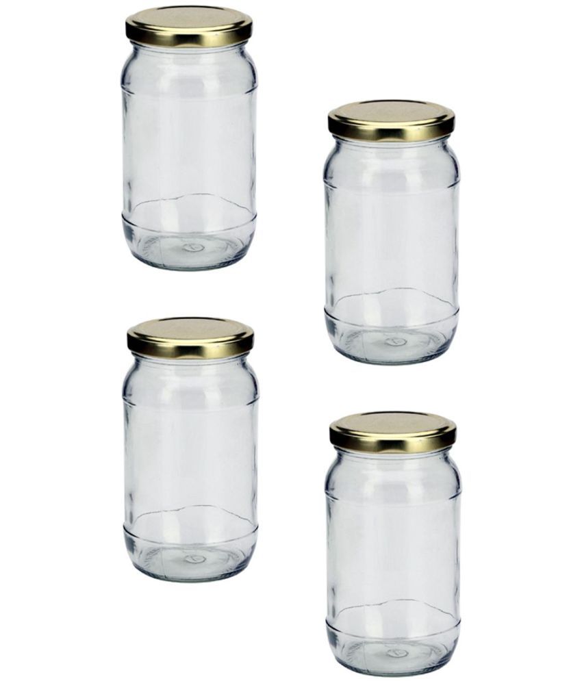     			Somil  Glass Container Glass Transparent Cookie Container ( Set of 4 )