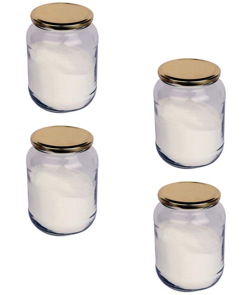     			Somil  Glass Container Glass Transparent Cookie Container ( Set of 4 )