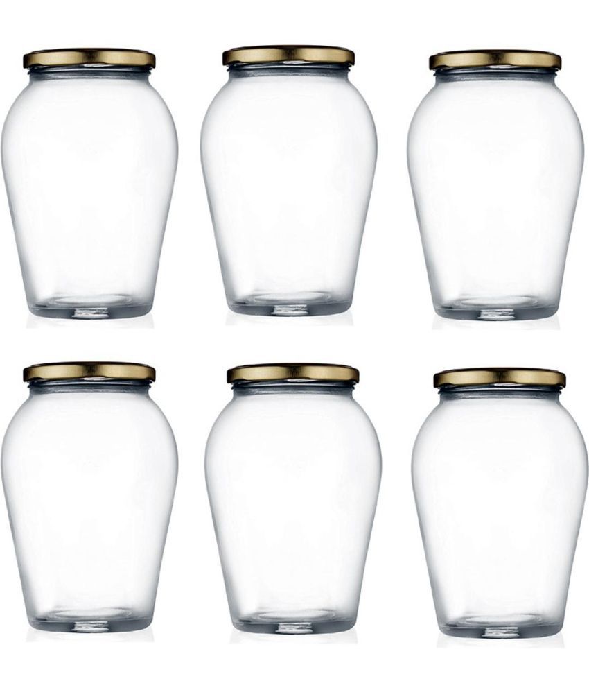    			Somil  Glass Container Glass Transparent Cookie Container ( Set of 6 )