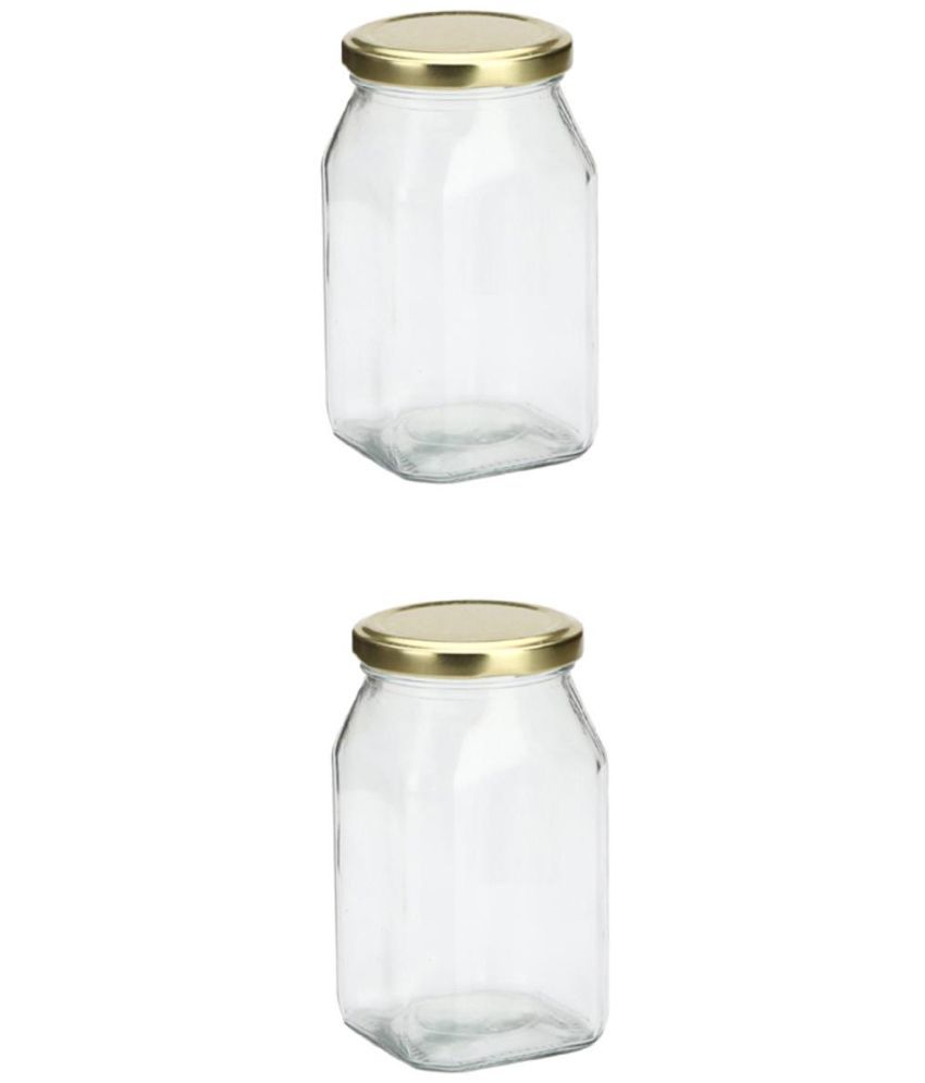     			Somil  Glass Container Glass Transparent Cookie Container ( Set of 2 )