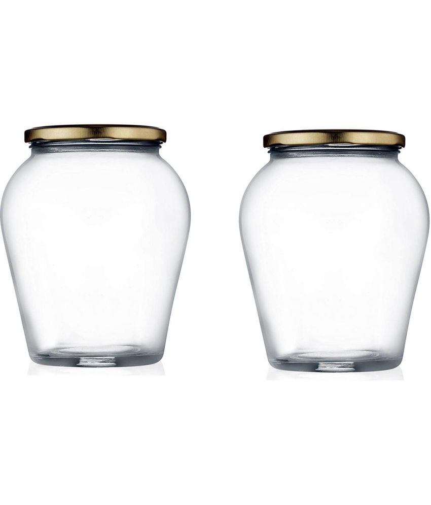     			Somil  Glass Container Glass Transparent Cookie Container ( Set of 2 )