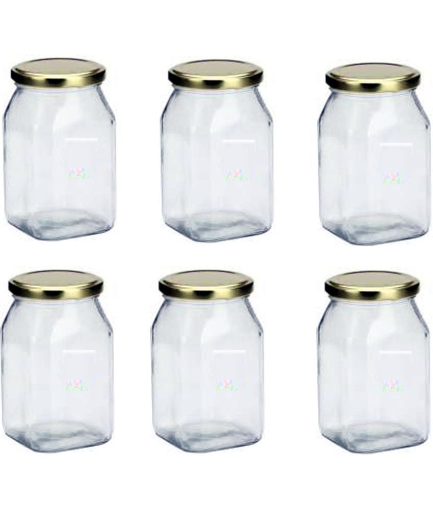     			AFAST Coockes Jar Glass Transparent Cookie Container ( Set Of 6 )