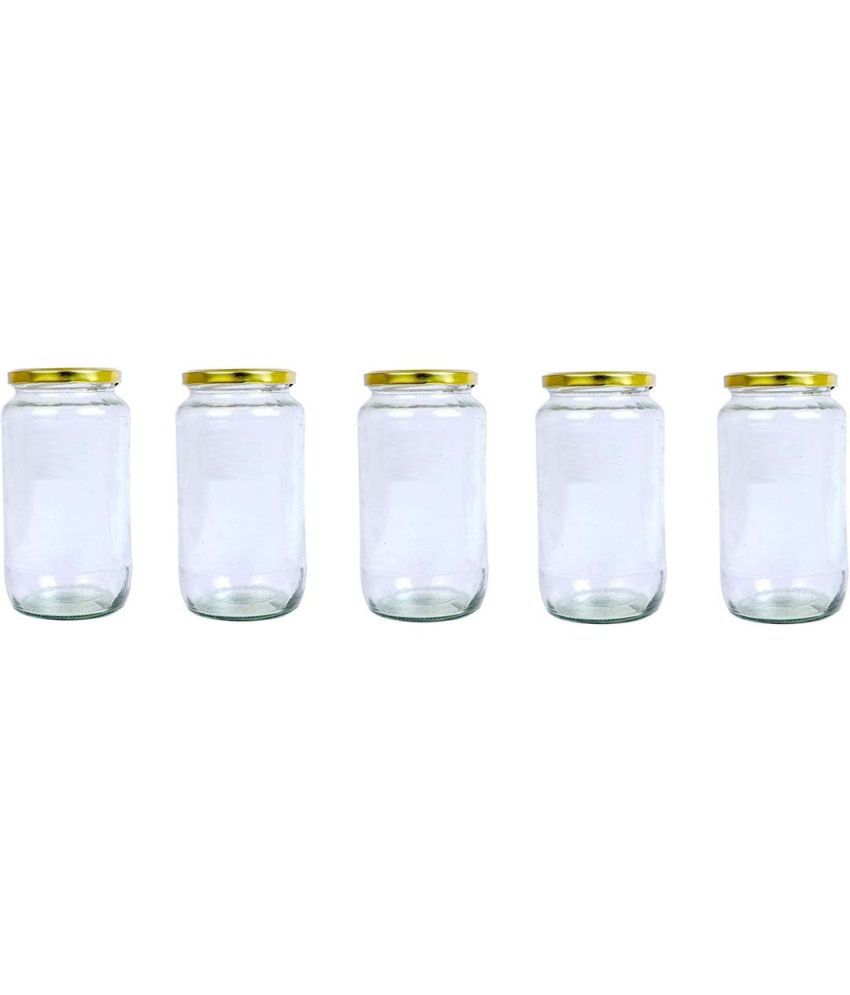     			AFAST Glass Container Glass Transparent Pickle Container ( Set of 5 )