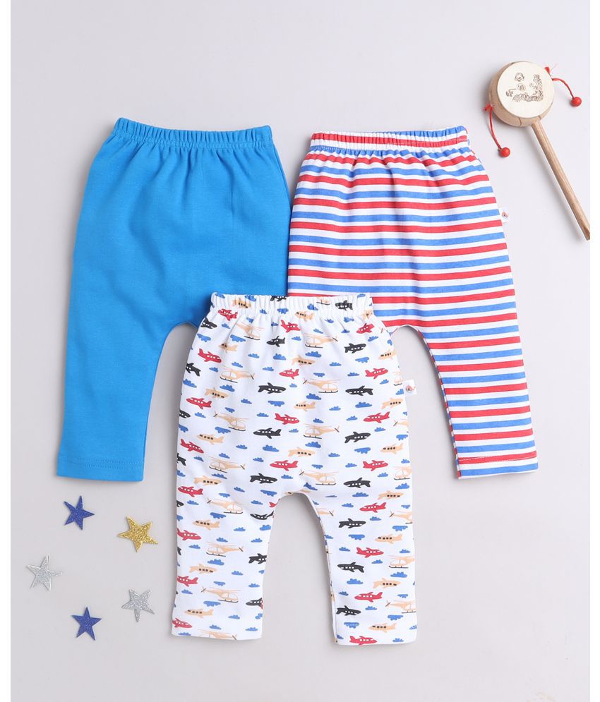     			BUMZEE Blue Cotton Legging For Baby Boy ( Pack of 3 )