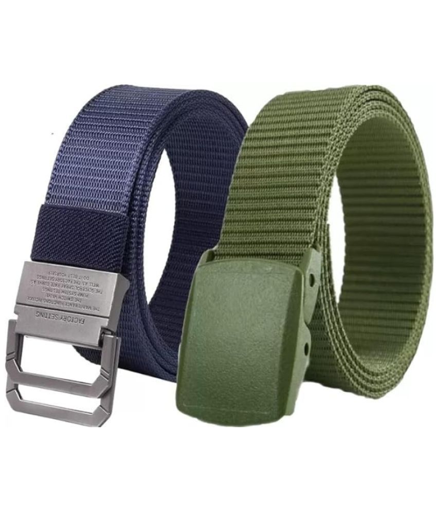     			Clock21 - Green Nylon Men's Casual Belt ( Pack of 2 )