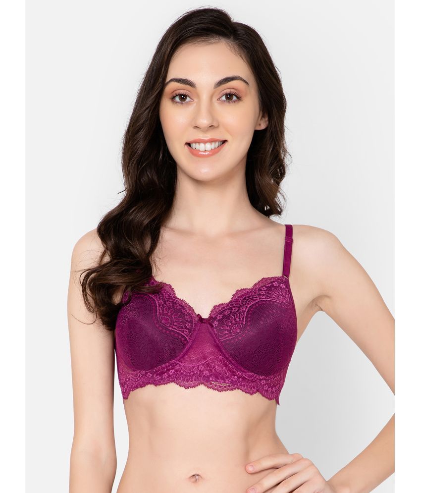     			Clovia Lace Women's T-Shirt Bra ( Purple ) BR1000S15