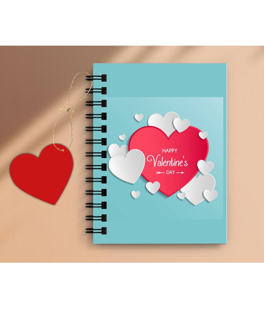     			DI-KRAFT Valentine day Notebook for Gift , home & office use spiral diary with Dangler (6*8 Inch) A5 Diary Unruled 160 Pages (Multicolor)
