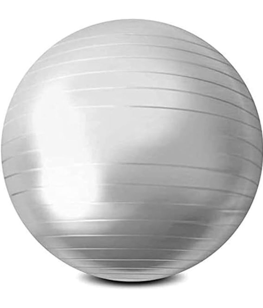     			Exercise Gym Ball, PVC Anti Burst Fitness Ball Extra Workout Stability Balance Swiss Yoga Ball with Foot Pump, 65Cm, Grey, Pack of 1