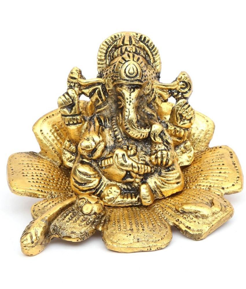     			KridayKraft Aluminium Lord Ganesha Idol ( 8 cm )