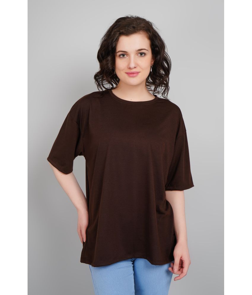     			PP Kurtis Brown Cotton Women's T-Shirt ( Pack of 1 )