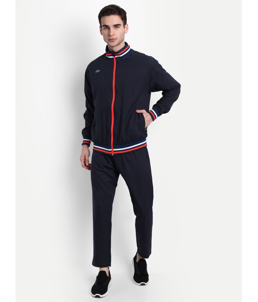     			Dida Sportswear Navy Polyester Regular Fit Colorblock Men's Sports Tracksuit ( Pack of 1 )