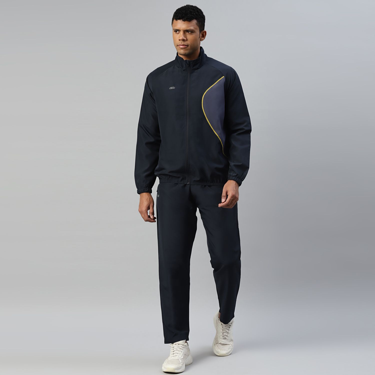     			Dida Sportswear Navy Polyester Regular Fit Colorblock Men's Sports Tracksuit ( Pack of 1 )