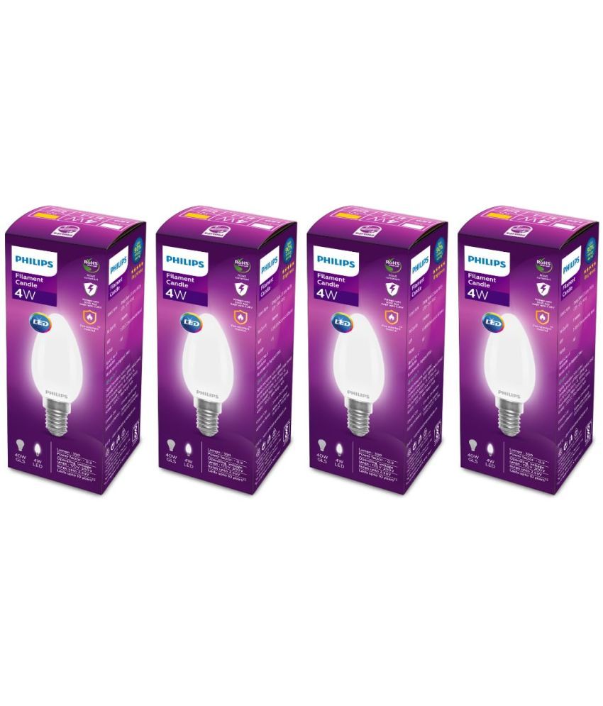     			Philips 4W Warm White LED Bulb ( Pack of 4 )