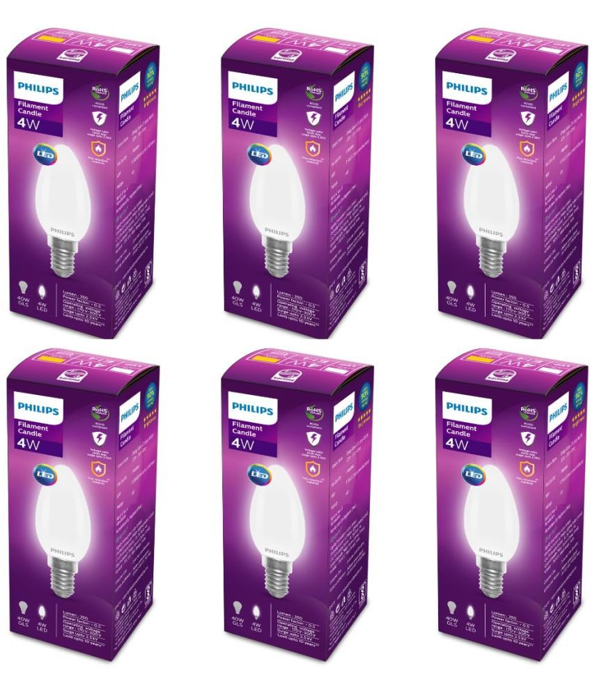     			Philips 4W Warm White LED Bulb ( Pack of 6 )