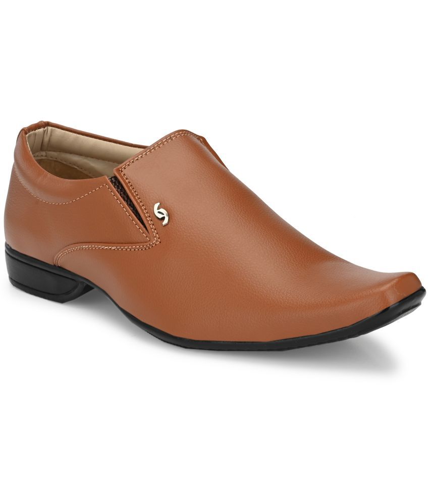     			Rising Wolf Synthetic Leather Slip on Tan Men's Slip-on Shoes