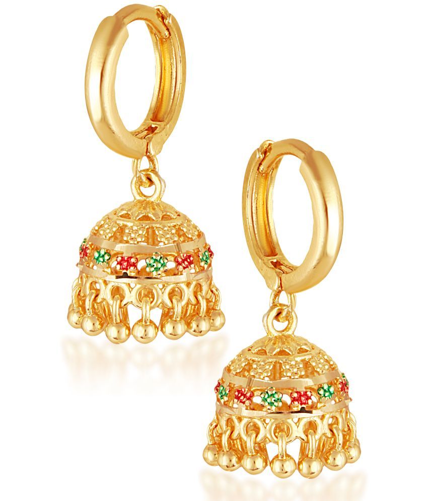     			Vighnaharta Golden Stud Earrings ( Pack of 1 )