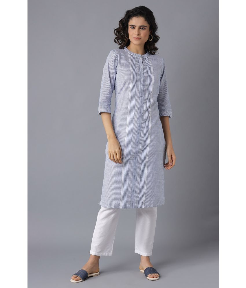     			Aurelia Cotton Dyed Kurti With Pants Women's Stitched Salwar Suit - Blue ( Pack of 1 )