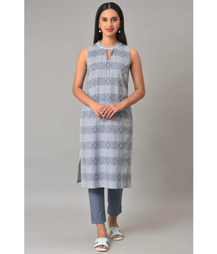     			Aurelia Cotton Dyed Straight Women's Kurti - Blue ( Pack of 1 )