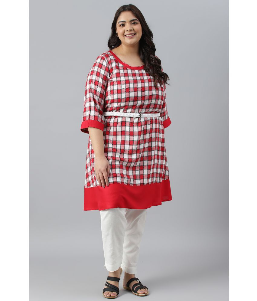     			Aurelia Rayon Dyed A-line Women's Kurti - Red ( Pack of 1 )