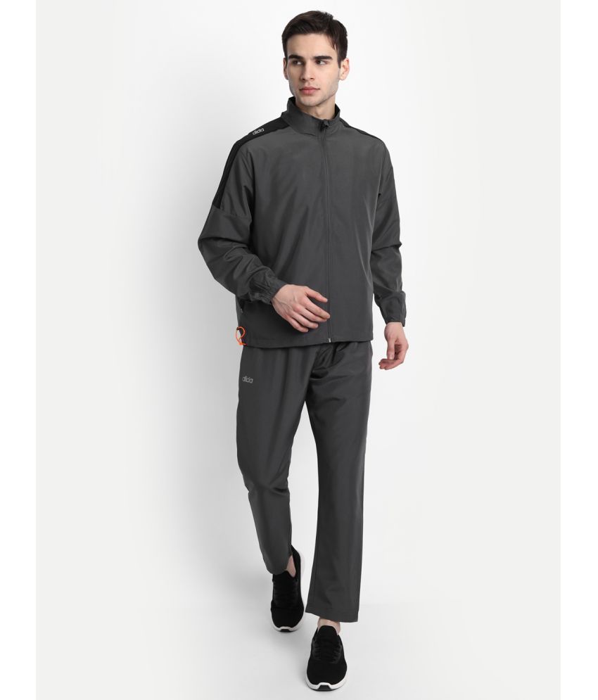     			Dida Sportswear Stone Grey Polyester Regular Fit Colorblock Men's Sports Tracksuit ( Pack of 1 )