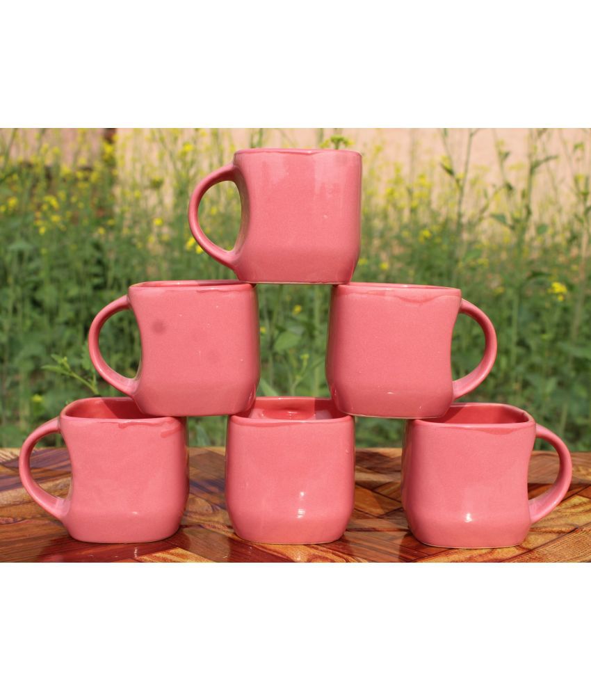     			Laghima jadon Square Shape Solid Ceramic Tea Cup 130 ml ( Pack of 6 )