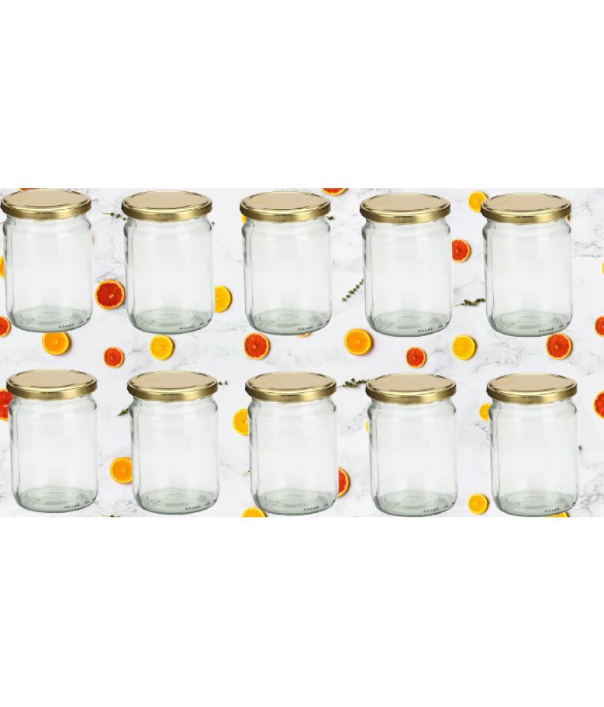     			Somil  Glass Container Glass Transparent Cookie Container ( Set of 10 )