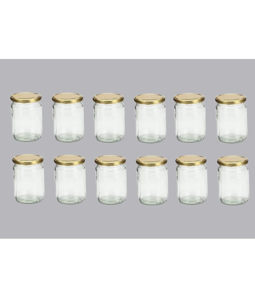     			Somil  Glass Container Glass Transparent Pickle Container ( Set of 12 )