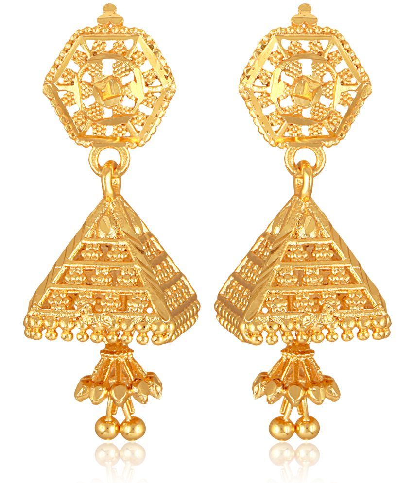     			VIVASTRI Golden Jhumki Earrings ( Pack of 1 )