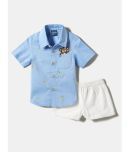 Nauti Nati Pack of 1 Boys Cotton Blend Shirt & Shorts ( Blue )