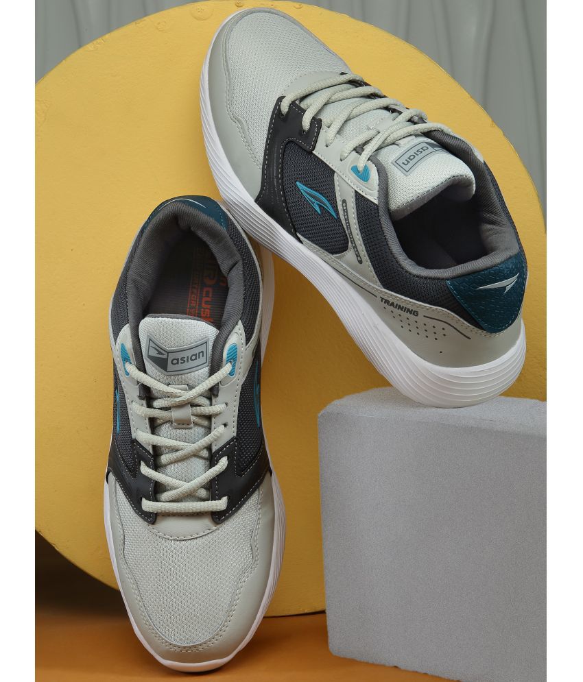     			ASIAN TURBO-01 Light Grey Men's Sports Running Shoes