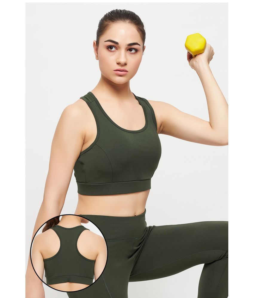     			Clovia Green Polyester Removable Padding Women's Sports Bra ( Pack of 1 )