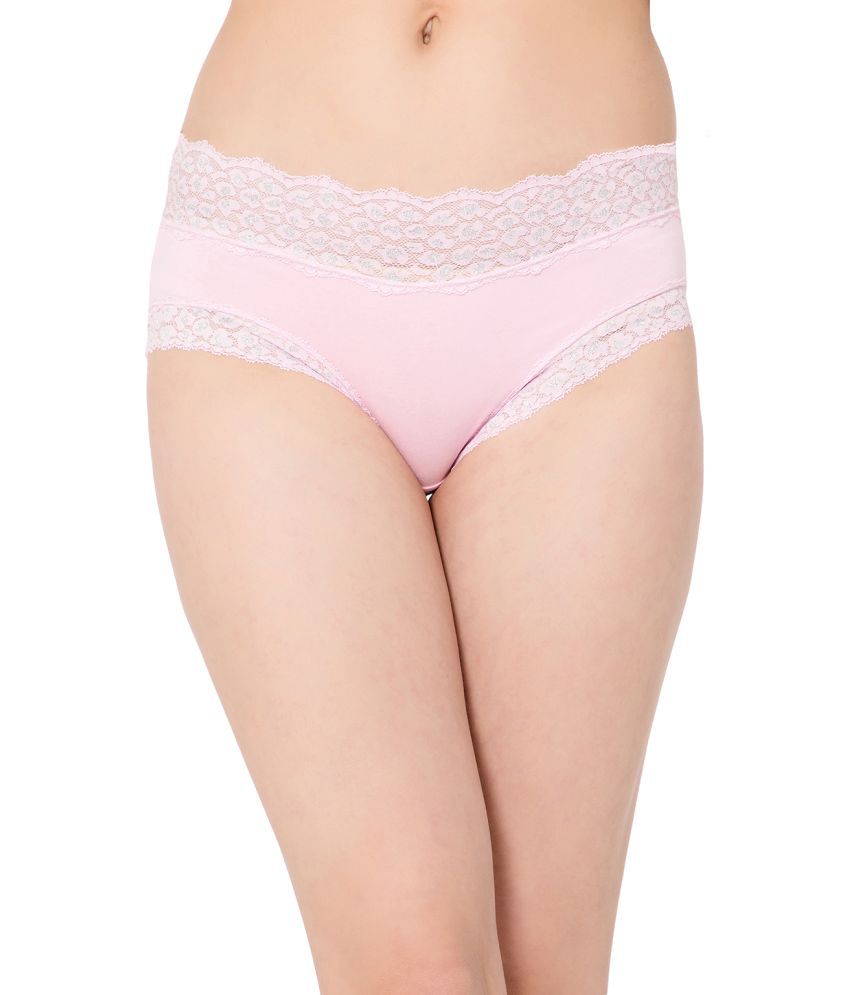     			Clovia Pink Cotton Solid Women's Hipster ( Pack of 1 )