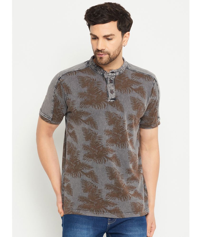     			Club York Cotton Blend Regular Fit Printed Half Sleeves Men's T-Shirt - Grey ( Pack of 1 )